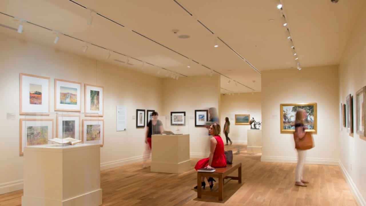 Interior of a gallery at the Gibbes Museum of Art Charleston, SC